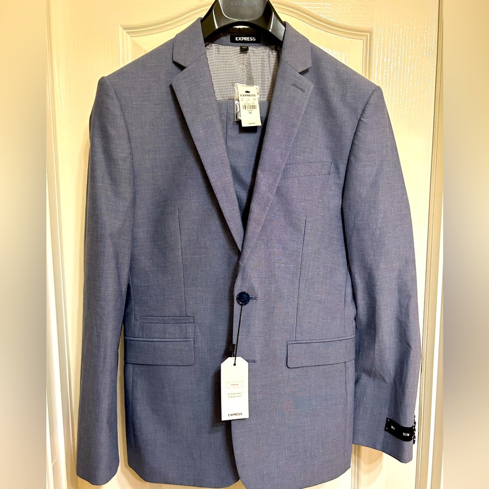 Blue/Grey Express Slim Fit Suit